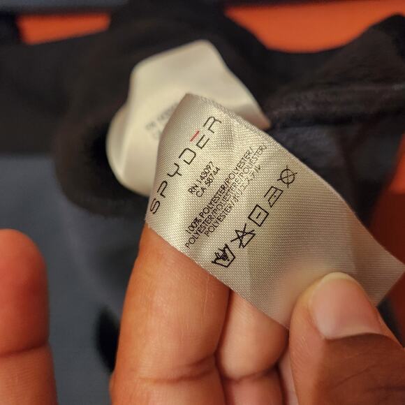 Spyder Mens Sz L Pullover Blue/Grey Black Half Zip Fleece Sweater Thermal Ski - Picture 4 of 10